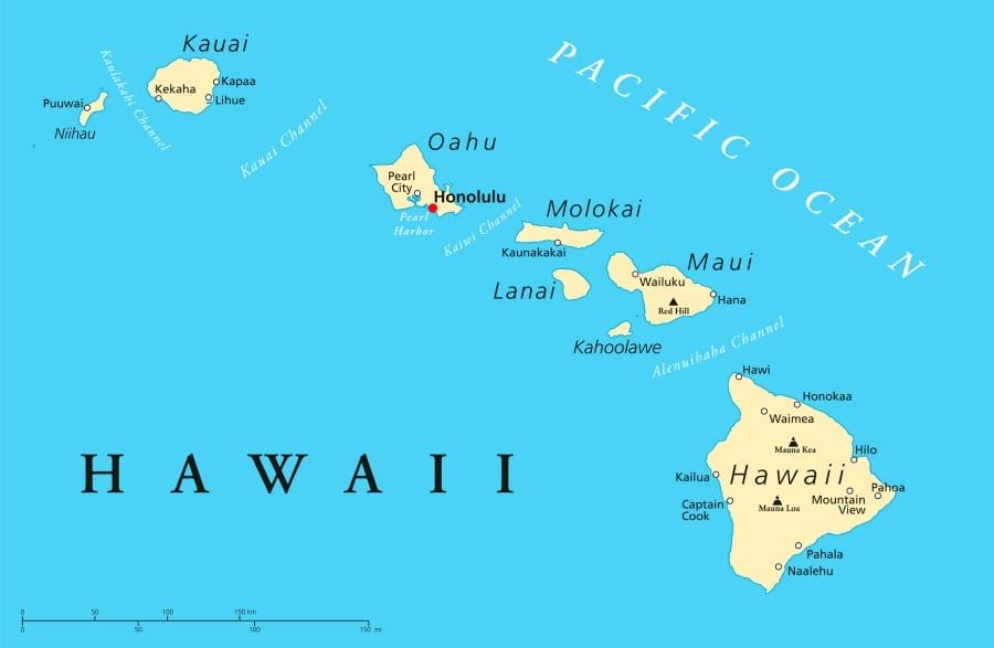 Map of Hawaiian Land Use, Land Cover, and Watersheds